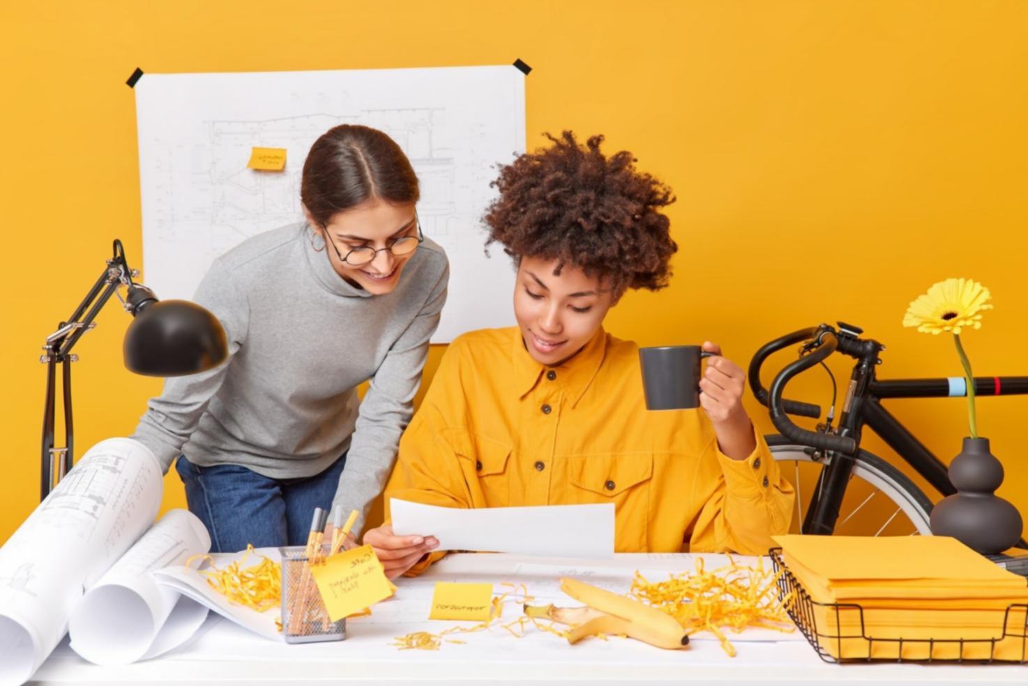 Modern financial planning workspace with documents and charts